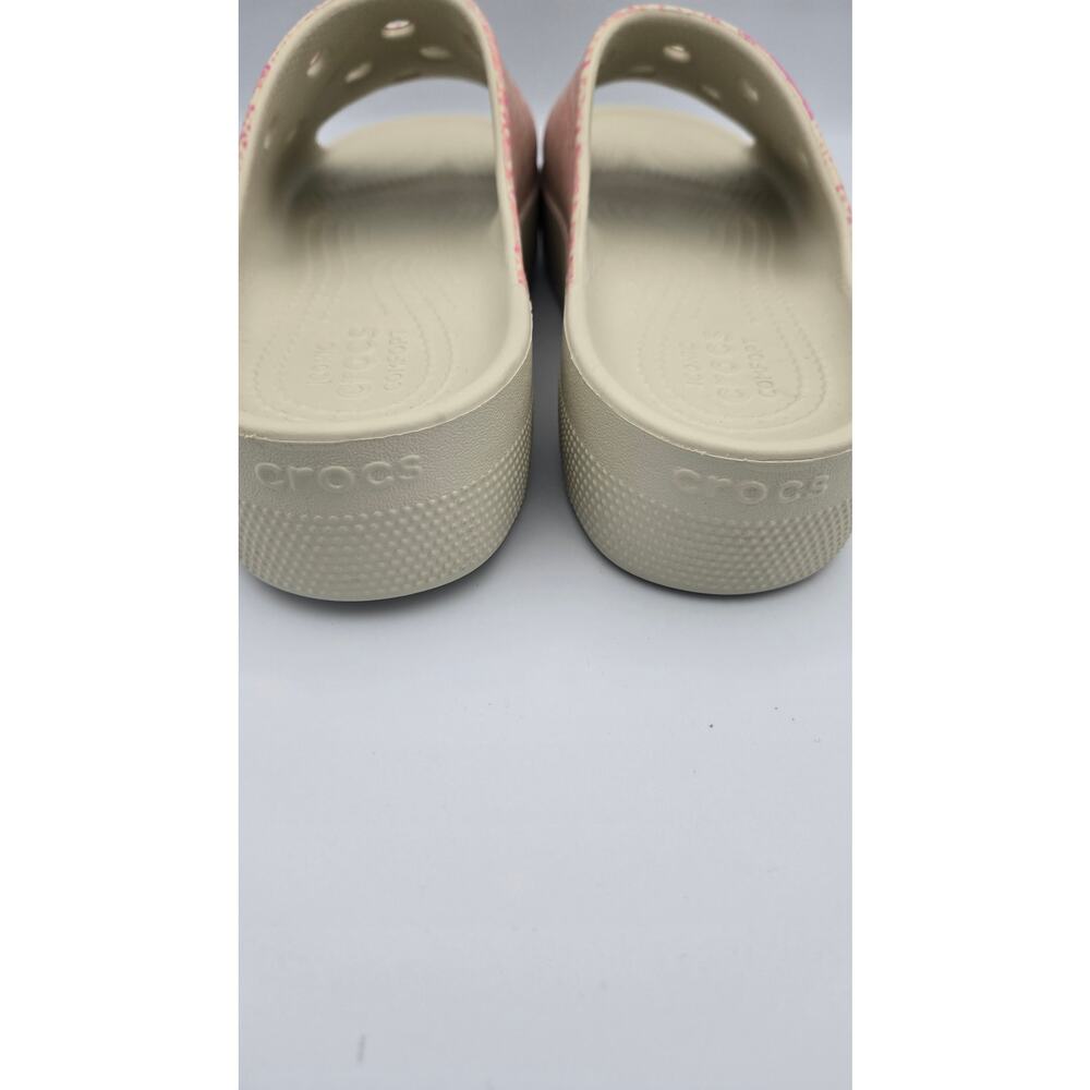 Crocs Women's Classic Platform Slide Sandal, Pink/Bone Size 7 - Picture 4 of 10
